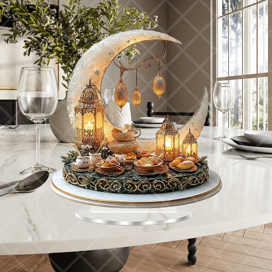 1pc, 2D Flat Bohemian Ramadan Lantern Pattern Ornaments, Home And Holiday Decoration Ornaments, Suitable for Living Room, Bedroom, Office Decoration, Perfect Ramadan Festival, Mother'S Day Gift