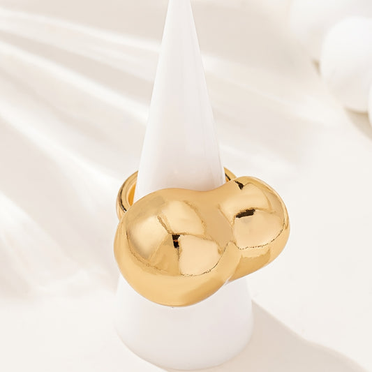 "Chic Geometric Gourd-Shaped Zinc Alloy Rings, Fashion Statement Jewelry"