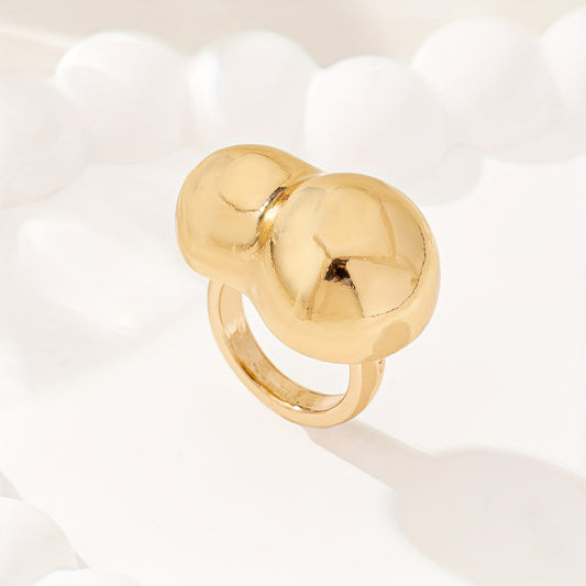 "Chic Geometric Gourd-Shaped Zinc Alloy Rings, Fashion Statement Jewelry"
