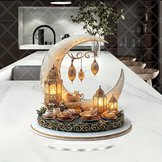 1pc, 2D Flat Bohemian Ramadan Lantern Pattern Ornaments, Home And Holiday Decoration Ornaments, Suitable for Living Room, Bedroom, Office Decoration, Perfect Ramadan Festival, Mother'S Day Gift