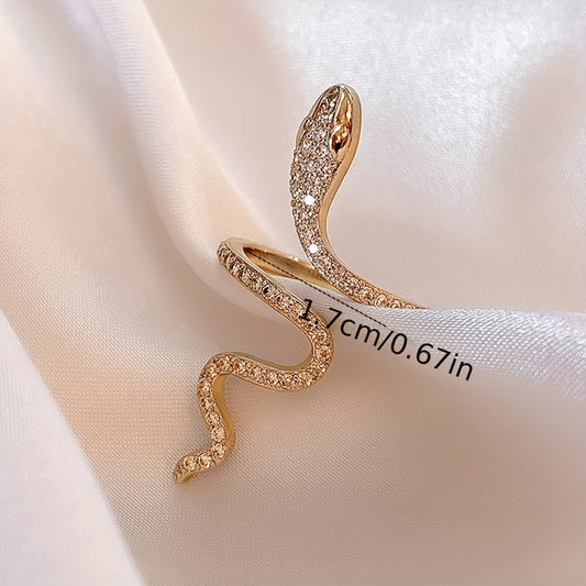 A Stylish And Minimalist Snake-Shaped Luxury Ring with a Unique Open Design for Women.