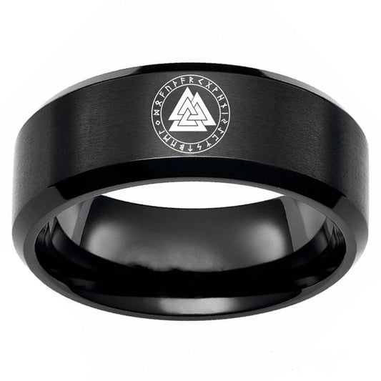 Viking Valknut Odin Symbol Stainless Steel Ring for Men