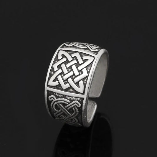 Viking Ring – Slavic Svarog Talisman and Star of Russia Adjustable Open Ring for Men and Women, Jewelry Gift.