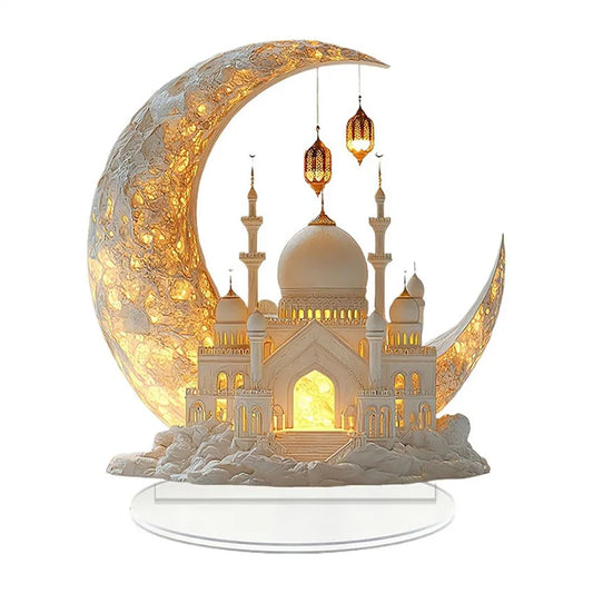 Ramadan Festival 2D Acrylic Moon Craft Ornaments 2025 New Eid Al-Fitr Mubarak Decorations Islamic Muslim Home Party Table Gifts