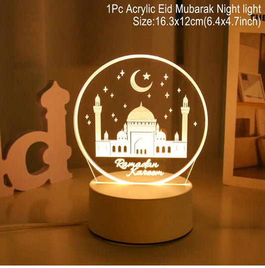 EID Night Light Mubarak Ramadan Decoration For Home 2025 Islamic Muslim Party Decor Ramadan Kareem Happy Eid Al Adha Ramadan