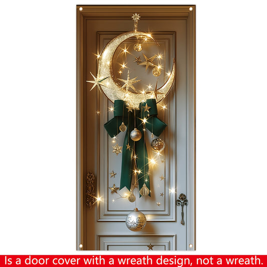 2D Door Banner 1pc, 2D Flat, Ramadan Background Door Curtain Decoration, Size: 185Cm * 90Cm/72.8In * 35.4In, Ramadan Theme, Indoor And Outdoor Door Curtains, Outdoor Islamic Home Decoration Celebrating Eid Al Fitr, Mubarak Ra