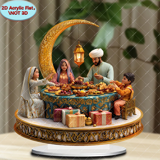 A 2D Acrylic Suncatcher with a Base (20Cm/7.8In X 20Cm/7.8In) for a Family Celebration, Perfect for Valentine'S Day, Easter, Ramadan, Carnival, Or to Enhance Any Space with Festive Charm. It Makes a Great Holiday Gift And Col