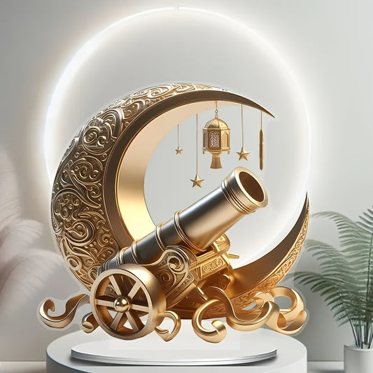 2D Flat A Colorful 2D Acrylic Sun Catcher in a Transparent Bohemian Style, Perfect for Ramadan And Eid Decorations. This Decorative Sign And Plaque Can Be Used on Tabletops in Homes And Offices, Serving Multiple Purposes. It'