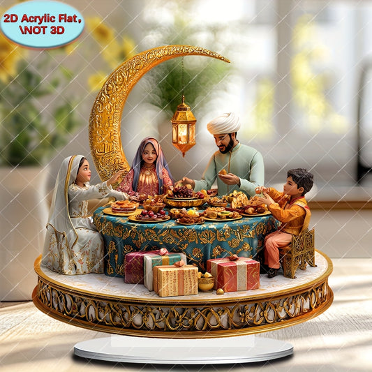 A 2D Acrylic Suncatcher with a Base (20Cm/7.8In X 20Cm/7.8In) for a Family Celebration, Perfect for Valentine'S Day, Easter, Ramadan, Carnival, Or to Enhance Any Space with Festive Charm. It Makes a Great Holiday Gift And Col