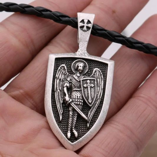 Viking Angel Shield Necklace – Powerful Archangel Michael Protection Amulet.