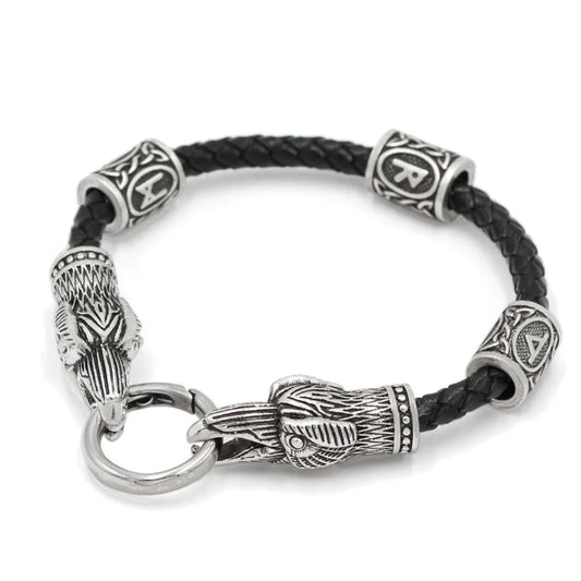 Viking Crow Head Bracelet – Norse-inspired bracelet with Odin’s raven design. Ideal for men.