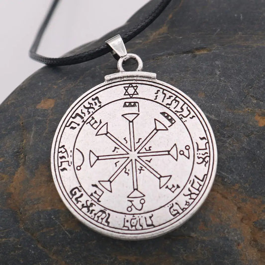 Solomon Seal Sun Amulet Pendant Necklace - Key of Solomon Talisman