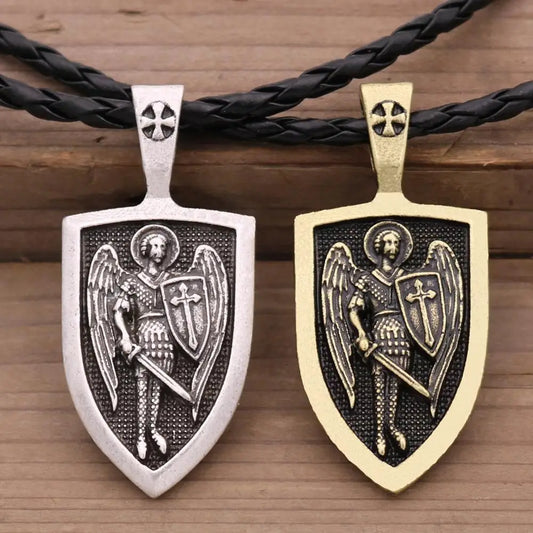 Viking Angel Shield Necklace – Powerful Archangel Michael Protection Amulet.