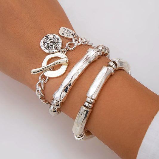 Ingemark Vintage Coin Pendant Bracelet Set for Women