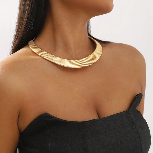 Vintage Personalized Wide Punk Style Geometric Collar Necklace