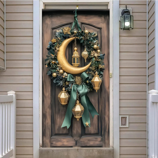 Eid Party Theme Background Ramadan Mubarak Decorations for Home Islamic Muslim Kareem Eid Al Adha Door Cover Prop Gift Poster