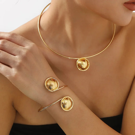 "Trendy Metal & Pearl Inlaid Ear Ornaments, Creative & Versatile"