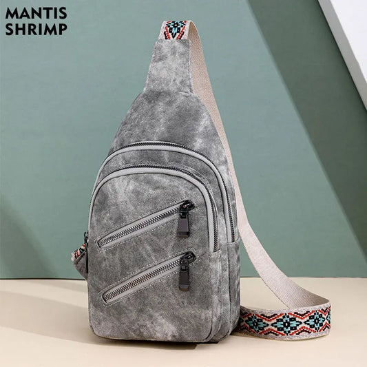 Women's Fashionable High-Quality Soft PU Leather Chest and Crossbody Shoulder Bag