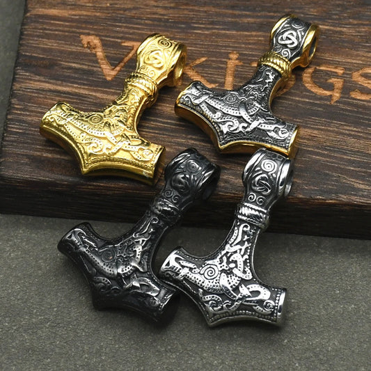 Viking Thor Hammer Amulet Pendant Necklace