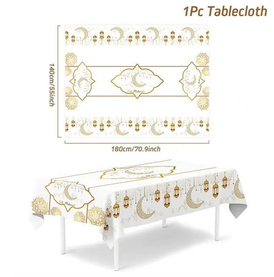 Ramadan Decor Tablecloth EID Mubarak Decor For Home 2025 Ramadan Kareem Islamic Muslim Party Eid Al Adha Gifts Happy Eid Al Fitr