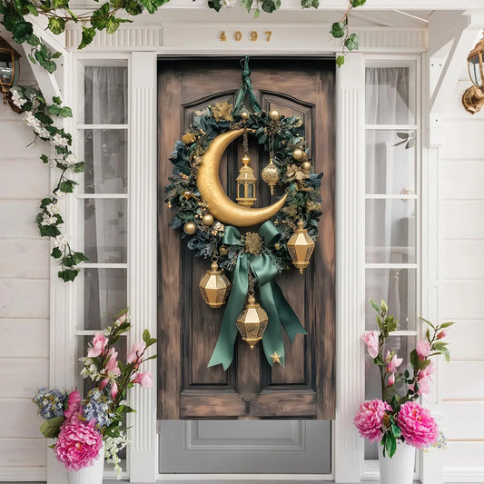 Eid Party Theme Background Ramadan Mubarak Decorations for Home Islamic Muslim Kareem Eid Al Adha Door Cover Prop Gift Poster